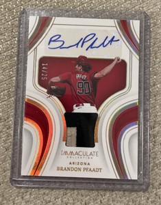 2023 Immaculate Brandon Pfaadt Holo Gold Patch Auto # 14/25 Diamondbacks AZ