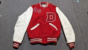 Vintage Wool Leather Varsity Letterman Jacket Davenport West Iowa Delong - Picture 1 of 17