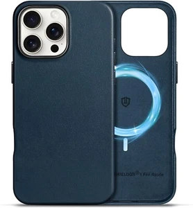 SHIELDON Magnetic Leather Case for iPhone 16 Pro Max Genuine Slim Leather Case - Zdjęcie 1 z 8