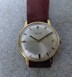 DOXA cal.160 VINTAGE SWISS MADE Mens Mechanical WATCH GOLD PLATED CIRCA 1970'S - Picture 1 of 7