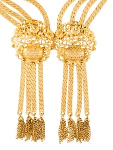 Collana Judith Leiber oro dichiarazione ciondolo nappe multifilo vintage gyuhji - Foto 1 di 7