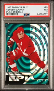 1997-98 Pinnacle Epix Play Emerald SERGEI FEDOROV #E5 Rare SP PSA 7 Pop 1 - Picture 1 of 2