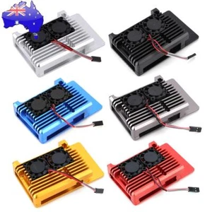 Aluminum Case with Dual Fan Armor Case Compatible for Raspberry Pi 4 Model/Pi 4B - Afbeelding 1 van 18