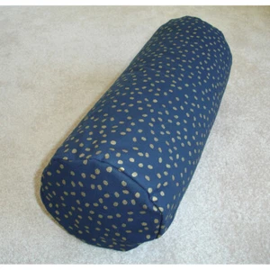 Blue Bolster Cover Gold Navy Blue Cylinder Cushion 16"x6" 6x16 40cm - Picture 1 of 5