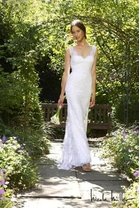 NICOLE MILLER BROOKE LACE BRIDAL WEDDING DRESS SIZE 12 $2005 JC0001 - Picture 1 of 9