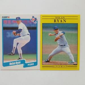 1990 Fleer Nolan Ryan #313 & 1991 Fleer #302 Rangers