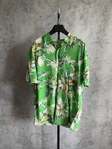 Fire+Ice Mens Hawaiian Shirt Short Sleeve Button Up size XL Floral Luxury Cotton - Picture 1 of 12
