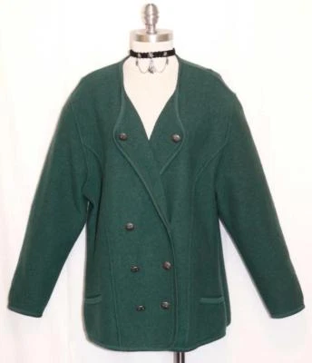 SUÉTER DE LANA HERVIDA VERDE DISTLER Austria MUJER CÁLIDO CAMINAR Chaqueta B48" XL Foto 1 de 4