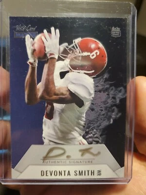 DEVONTA SMITH 2021 WILD CARD Matte Red Hot Rookie Autograph #3/3 purple - Image 1 of 2