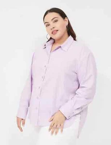 Lane Bryant Relaxed Linen Button-Down Shirt Orchid Plus Size 18/20 NWT - Picture 1 of 4