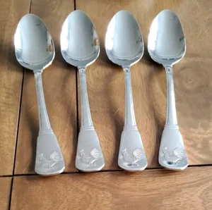 CUISINART Elite Stainless FRENCH ROOSTER Set 4 Large ServingSpoons 8 In CFE-FR20 - Picture 1 of 5