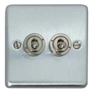Interruptor de luz de palanca de 2 vías G&H CSC382-SS placa estándar cromo satinado - Imagen 1 de 1
