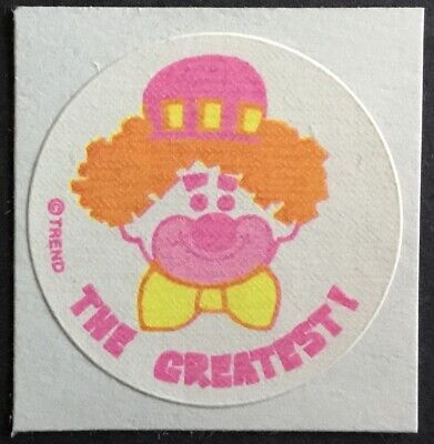 Vintage 80s Matte Trend Scratch & Sniff Sticker - Cherry (Clown) - Mint!! • 4.09€
