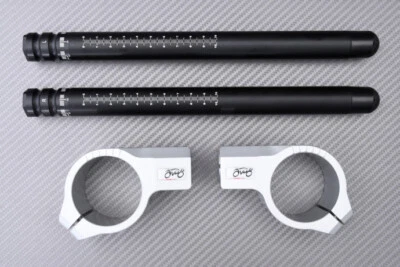 Coppia di Semimanubri Silver-Nero Inclinazione HONDA CBR 600 RR 2007-2008 48mm - Image 1 of 4