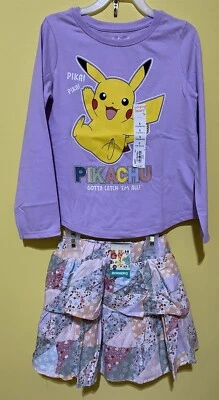 Jumping Beans Girls Pokémon Pikachu Long Sleeve & Garanimals Woven Skirts. - Image 1 of 2