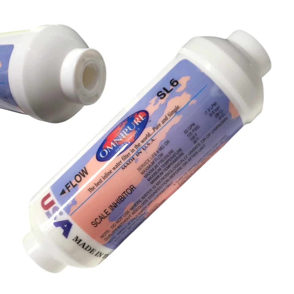 Omnipure SL6 Inline Icemaker- 6" x 2"Filter All Phosphate 1/4" Female Thread - Image 1 of 1