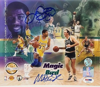 Larry Bird / Magic Johnson Autograph Signed 8x10 Poster PSA/DNA Authentic - Image 1 of 3