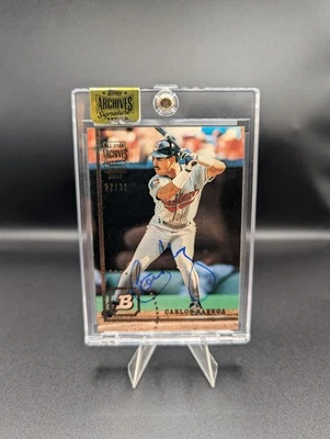 2016 Topps Archives Signature Series Carlos Baerga Auto /31 1994 Bowman Indians - Image 1 of 2
