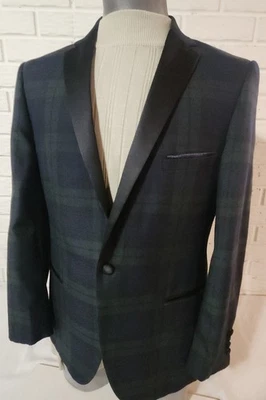 Chaqueta Esmoquin Paisley & Gris Tartán Cuadros Verde Azul Negro 40R Vacaciones Todos los Días Foto 1 de 4