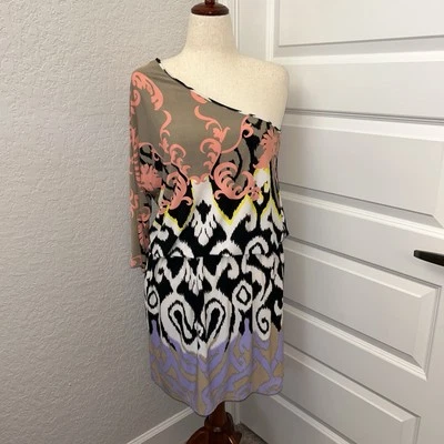 Vestido TIBI Estampado Mezcla Un Hombro Talla L Foto 1 de 4