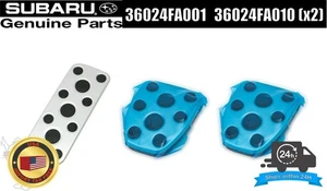 Subaru Genuine Clutch Brake Gas Aluminum Pedal Set 36024FA001 36024FA010 x2 OEM - Picture 1 of 8
