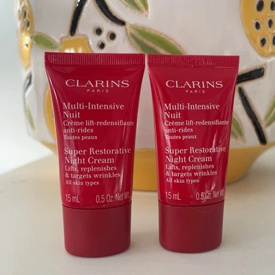 2 x Clarins multi-intensive nuit super  Restorative Night Cream 15ml / Sealed  - Image 1 of 3