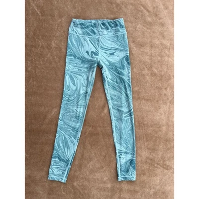 Athleta Girl High Rise Printed Chit Chat Tight Legging Kids M 8-10 Blue Marble - Image 1 of 4