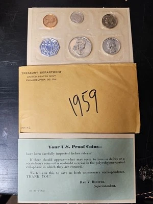 1959-U.S. Mint Silver Proof Set-5 Coin Set-031524-98 - Image 1 of 4