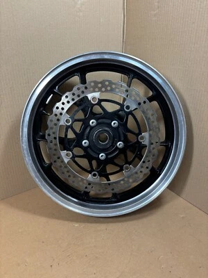 06-11 KAWASAKI NINJA ZX14 ZX14R OEM ARO DE RODA DIANTEIRA COM DISCO DE ROTOR DE FREIO 17X3.5 - Imagem 1 de 4