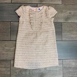 Janie and Jack Tweed Dress Ruffle Front Party Occasion Girl Size 5 - Picture 1 of 3