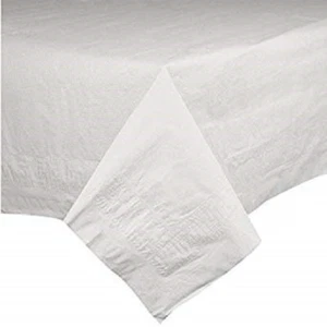 Tablecloth White 2 ply Tissue 1 ply Poly 82 x 82 Hoffmaster 210086 Box of 25 NEW - Picture 1 of 1