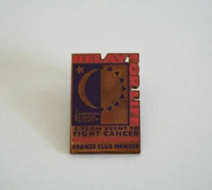 Vintage Relay for Life American Cancer Society Bronze Club Enamel Lapel Hat Pin - Picture 1 of 8