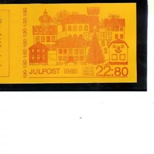 SWEDEN Unexploded Booklet 1617b MNH F-VF "Julpost" 1986 iss.1 Pane of 12 - Picture 1 of 3