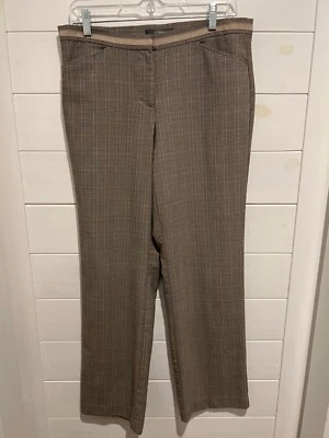 WOMENS LIZ CLAIBORNE TABITHA TAN PLAID DRESS WORK PANTS SLACKS 10P PETITE - Image 1 of 4