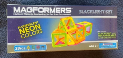 Magformers 28-Piece Neon Colors Blacklight Set- NIP - Image 1 of 4