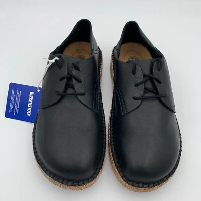 Birkenstock New w/ Box Gary Vintage Wood Black Leather Narrow - Select Size - Image 1 of 4