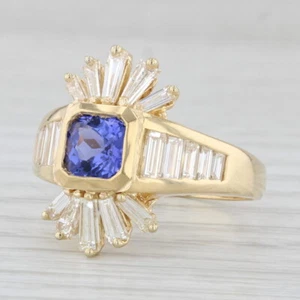 2.75ctw Tanzanita Anillo con Diamante 18k Oro Amarillo Talla 8.75 Cóctel - Imagen 1 de 10