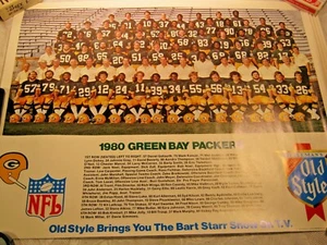 1980 vintage Green Bay Packers Football Team Poster Old Style Beer - Picture 1 of 2