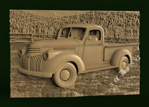 STL 3D Model OLD PICKUP for CNC ROUTER 3D Printer MILL Engraver Carving Aspire - Picture 1 of 1