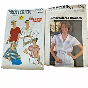 Lote de dos blusas Butterick patrón 5525 / 6465 vintage - Imagen 1 de 6