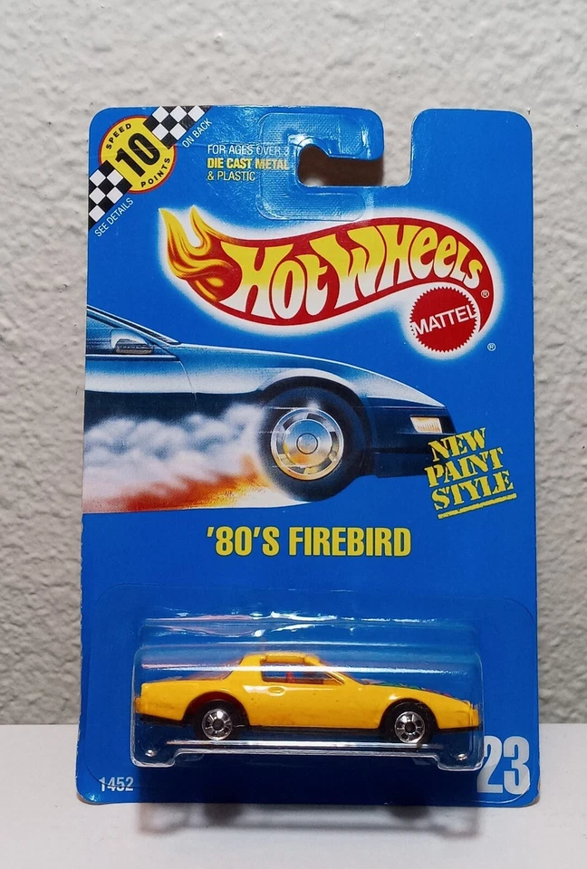 HOTWHEELS - Tarjeta "80s FIREBIRD" Variación Amarilla, BLACKWALLS, HTF PNTS AZUL #23 Foto 1 de 1