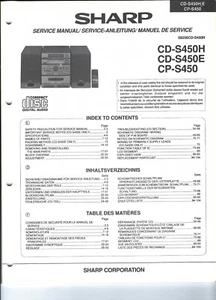 Sharp Original Service Manual für CD-S 450 H CP-S 450 mehrsprachig - Picture 1 of 1
