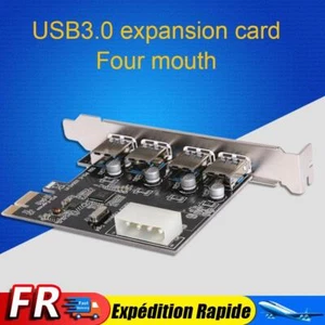Carte d\'extension USB3.0, 4 ports PCI-E vers USB3.0, carte d\'extension pour or - Photo 1/8
