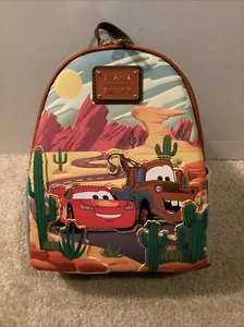 LOUNGEFLY PIXAR CARS DESERT SCENE MINI BACKPACK~ WITH TAGS~ BRAND NEW~ - Picture 1 of 7