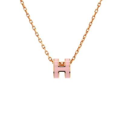 Hermes Pop H Pendant Chain Necklace Metal and Enamel Mini - Image 1 of 3