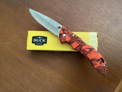 Buck США бантам оранжевый камуфляж 284 складной карманный нож и оригинальная коробка - Изображение 1 из 4