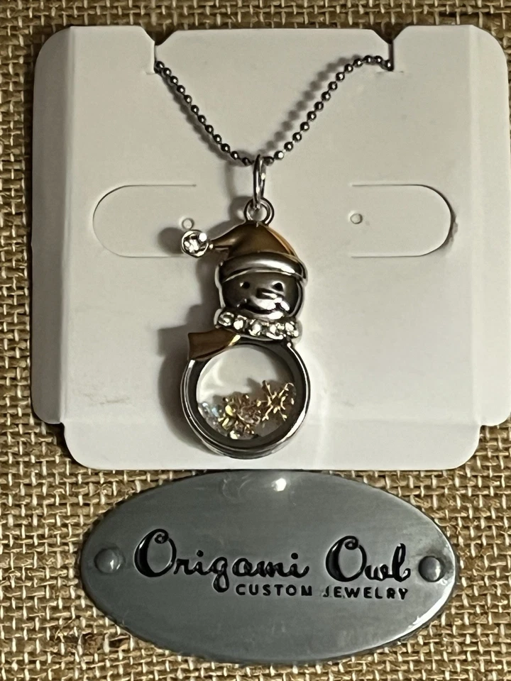 NUEVO NLA Origami Búho Plata y Oro Rosa Muñeco de Nieve CÁPSULA Medallón Colgante Collar Foto 1 de 4