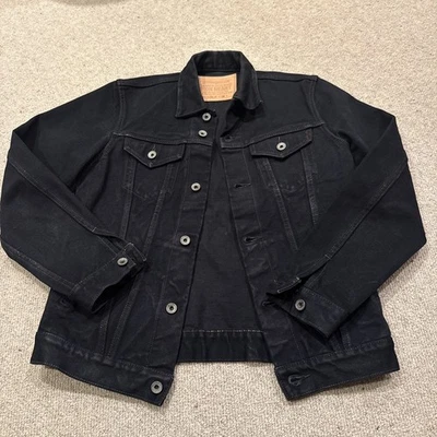 铁心 IH-526Lod 19 盎司左手斜纹牛仔 III 型夹克染色黑色 — 第 1/4 张图片