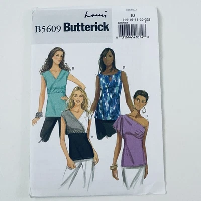 Butterick Sewing Pattern B5609 Empire Waist Top Blouse Sleeve Options 14-22 - Image 1 of 4