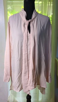  Cato 女式 22/24 领带衬衫淡粉色,全新带标签  — 第 1/4 张图片